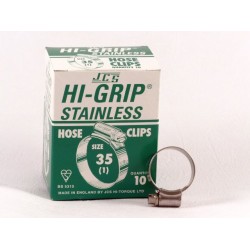 Hi-Grip Slangklem, roestvast staal, 25 x 35 mm, doos 10 stuks 
