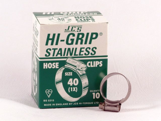 Hi-Grip Slangklem, roestvast staal, 30 x 40 mm, doos 10 stuks 