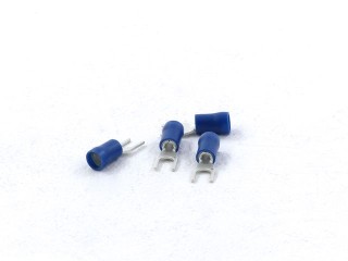 Connector, Vork half geisoleerd, Blauw, M5 100 stuks